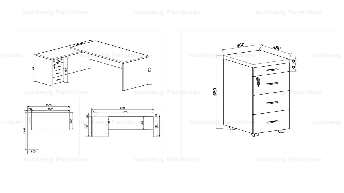 Custom drawer design for mobile cabinet