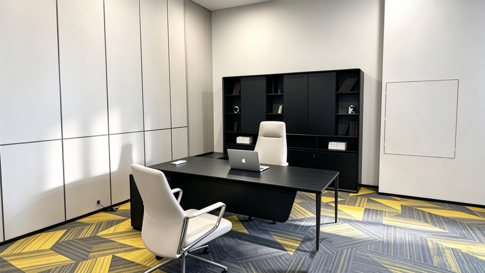 AURA executive desk and coordinated storage in a private office