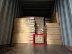 Accessory box position photographed inside the loaded container
