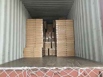 Container loading progress at three quarters full