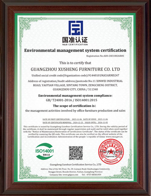 ISO 14001 certificate