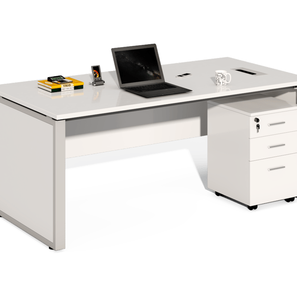 ONLY Straight - Shaped Office Desk With Side Baffles