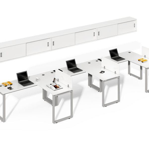 ONLY 3 Person L-shaped Computer Desk