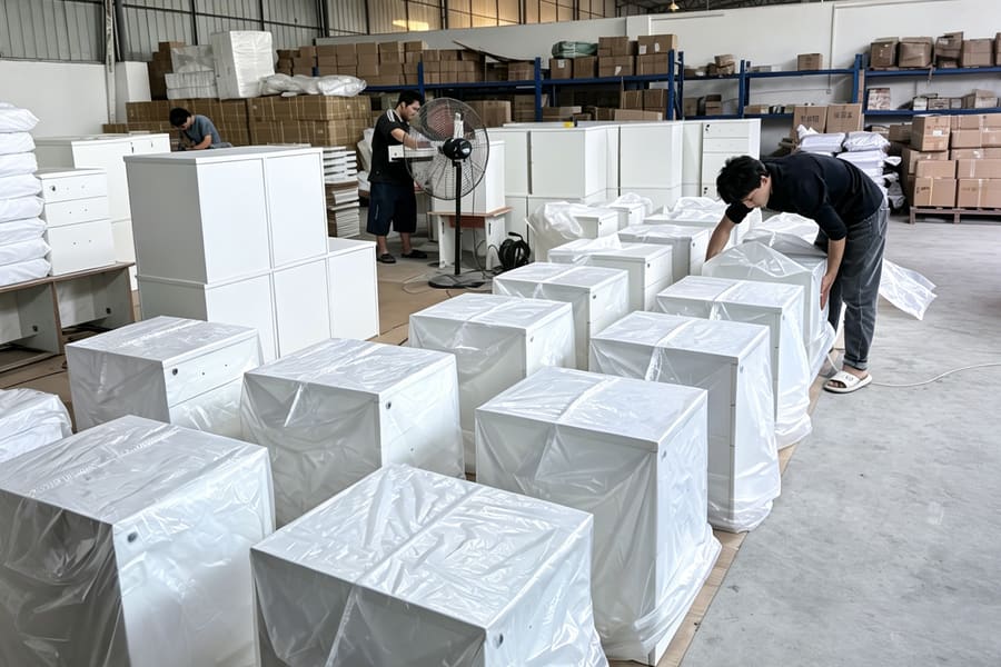 Packing & shipment for wooden office furniture manufacturing