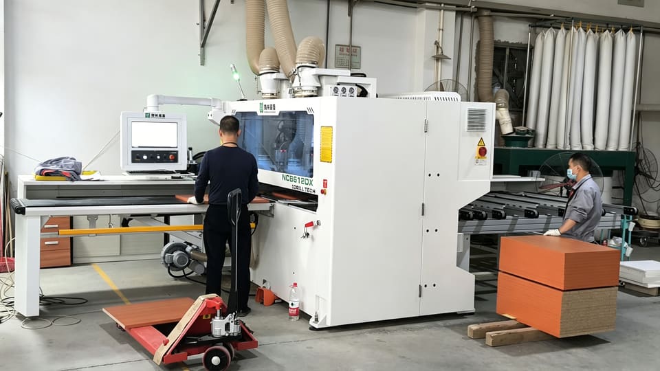 CNC drilling machine used for office furniture panel drilling